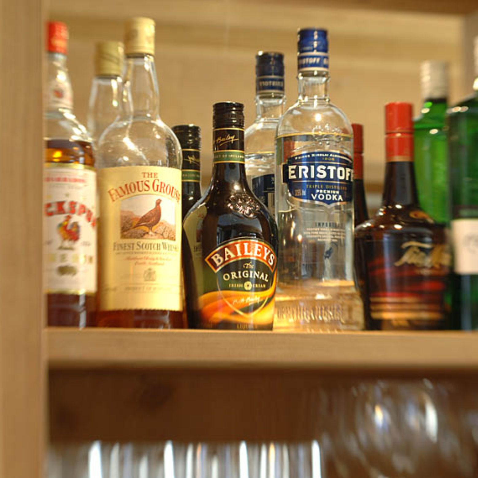 Alcohol on a shelf