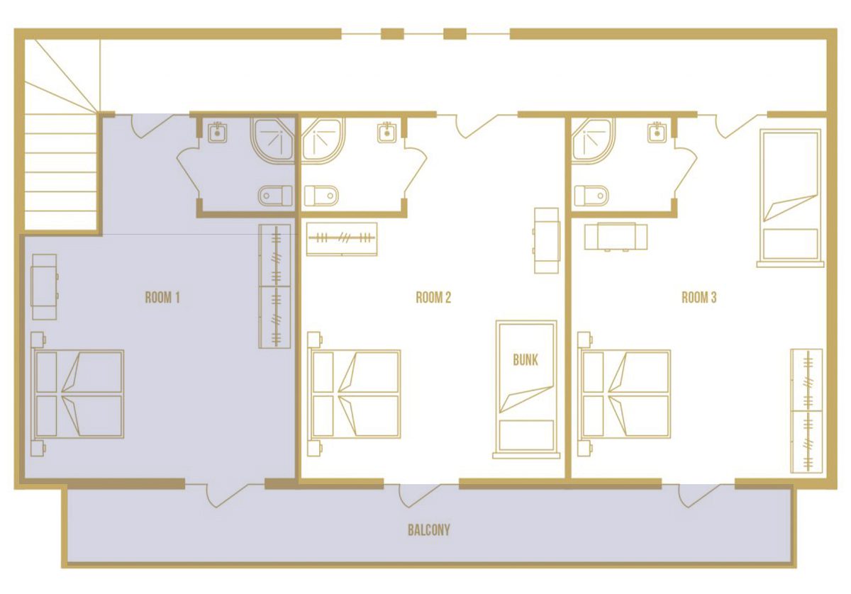 Bedroom 1 Floorplan Chalet Sonne