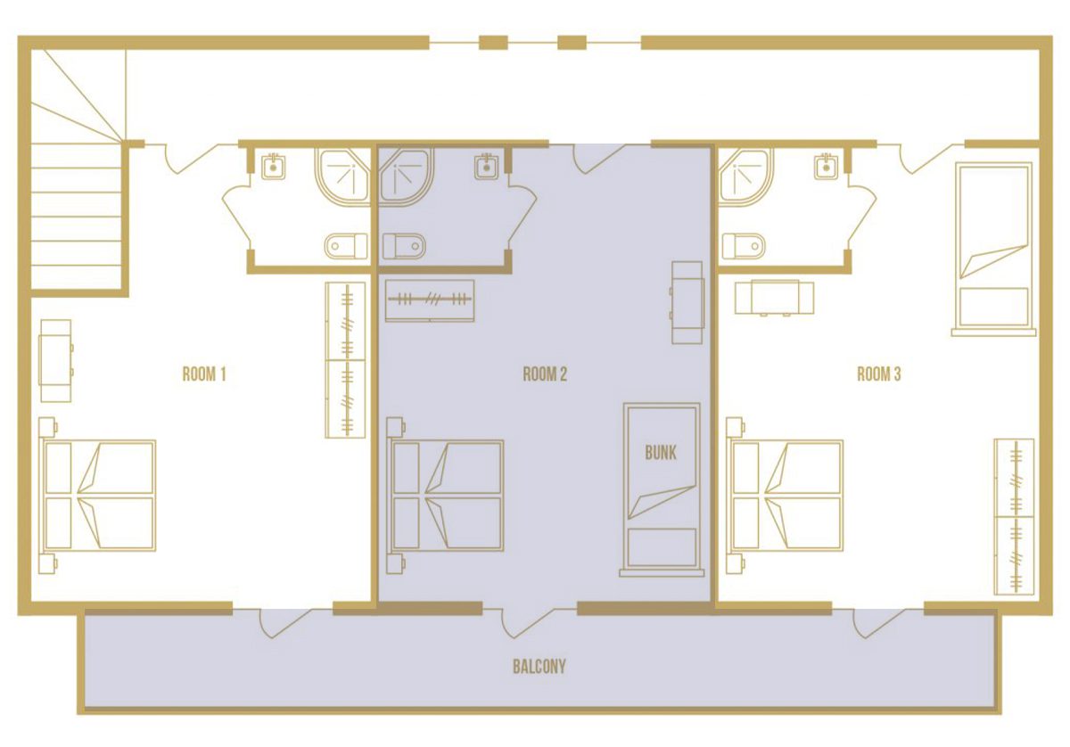 Bedroom 2 Floorplan Chalet Sonne
