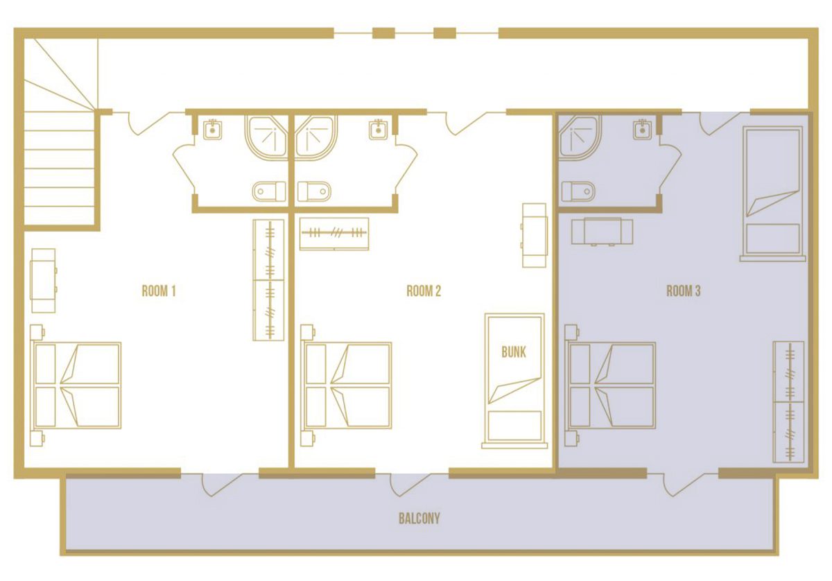 Bedroom 3 Floorplan Chalet Sonne